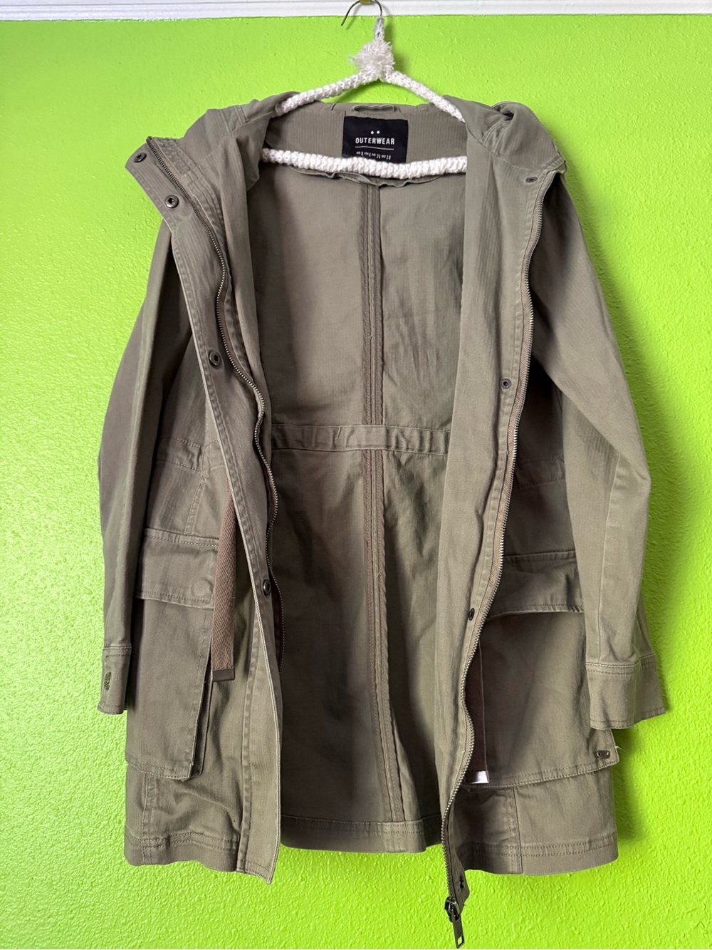 Cotton On Olive Green Utility Jacket with Hood